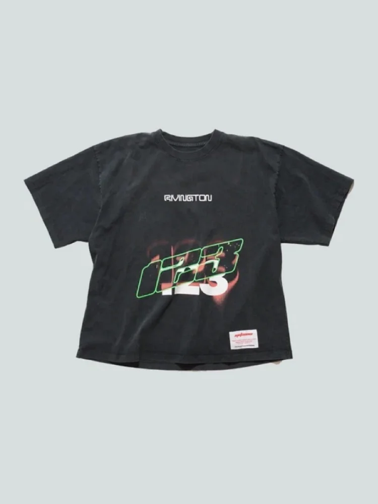 

Premium Cotton Print T-Shirt RRR-123 New Black Soft Comfortable Men's Loose Streetwear Casual Tee