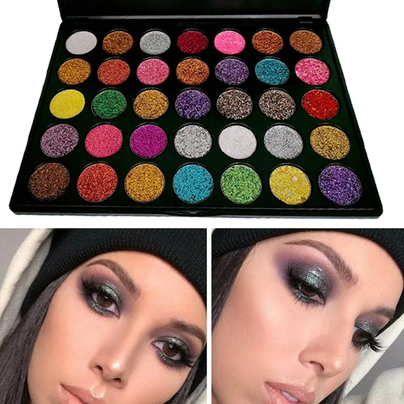 35 colori Eye Shadow Palette Powder Pressed Eyeshadow Makeup Kit Glitter Matte Pigmented