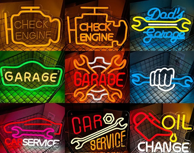 

Неоновая вывеска для автомобиля, настенный светильник, USB LED неоновая подсветка для гаража, автомастерской, бара, игровой комнаты, спальни, декоративный подарок, ночник