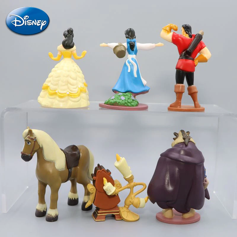 Disney Beauty and the Beast Kawaii Model Dolls Cartoon Belle Figurine Party Cake DIY Decorations Ornament Doll Kids Xmas Gifts