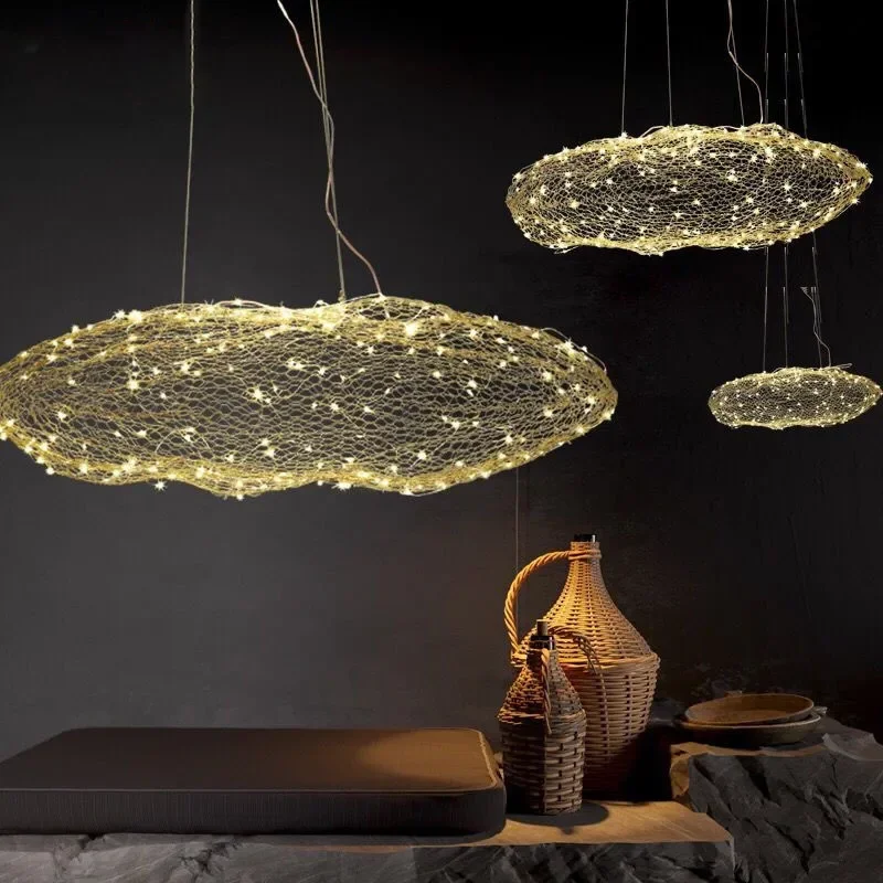 Modern Hayden Pendant Light Art Decor Hollow Cloud Light For Bedroom Staircase Danish Design Lamp Loft Firefly Kids Bedroom