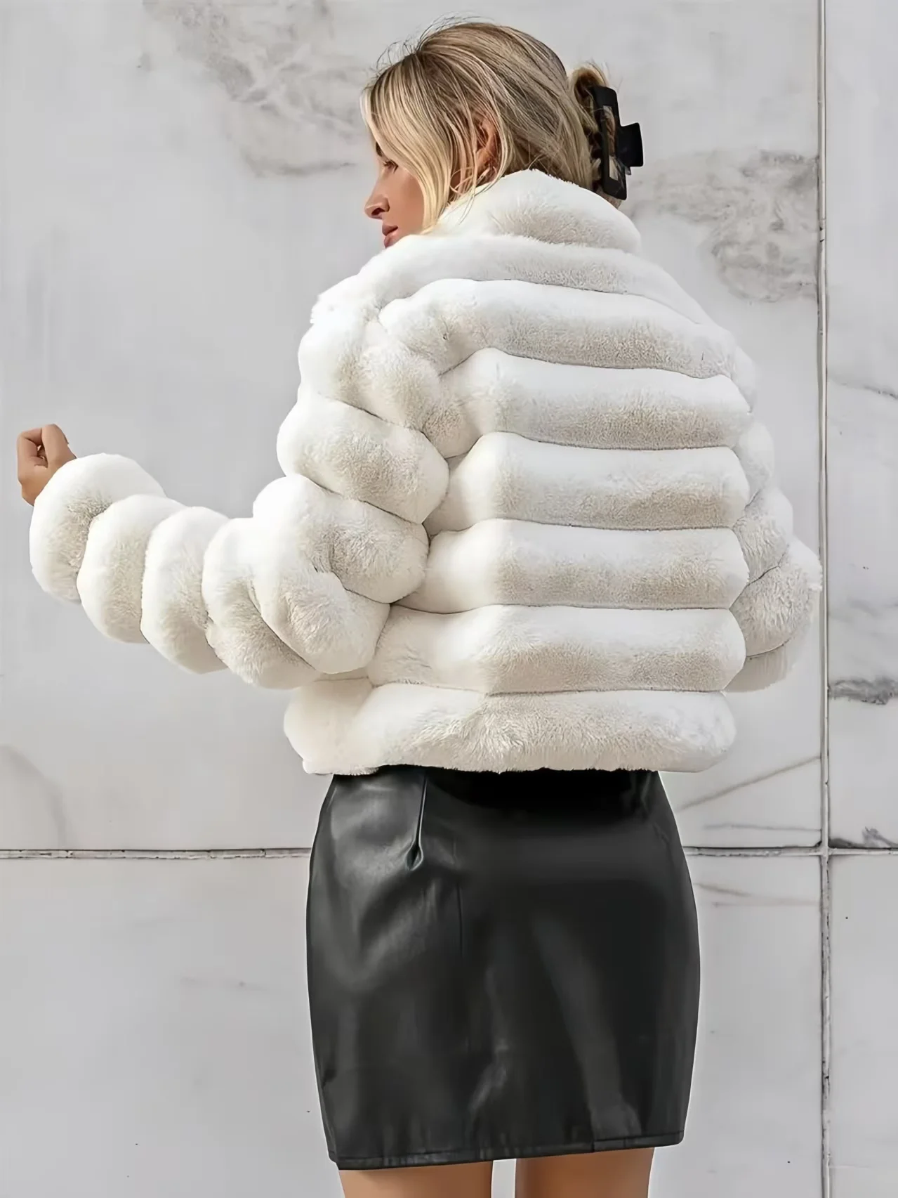 Faux Fur Coats for Women,Europe and America Jackets,Stand Collar Overcoat,Female Clothes,Thicken Warm,New ,Winter,2026