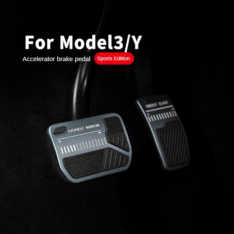 Foot Pedal Pad Cover for Tesla Model 3 Y 2023 New Design Brake Rest Sport Energy Alloy Silcone Non-Slip Performance Accelerator