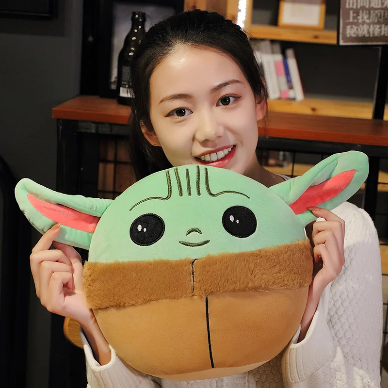 Disney Mandalorian Baby Yoda peluche lindo juguete de peluche Star Wars Kawaii almohada cojín muñeca decorativa regalo creativo para niños