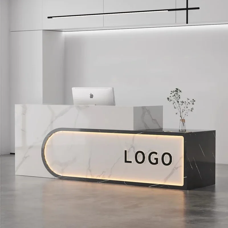 مكتب استقبال فاخر جمال بسيط احترافي عداد استقبال حديث Caja Registradora Para Negocios أثاث تجاري