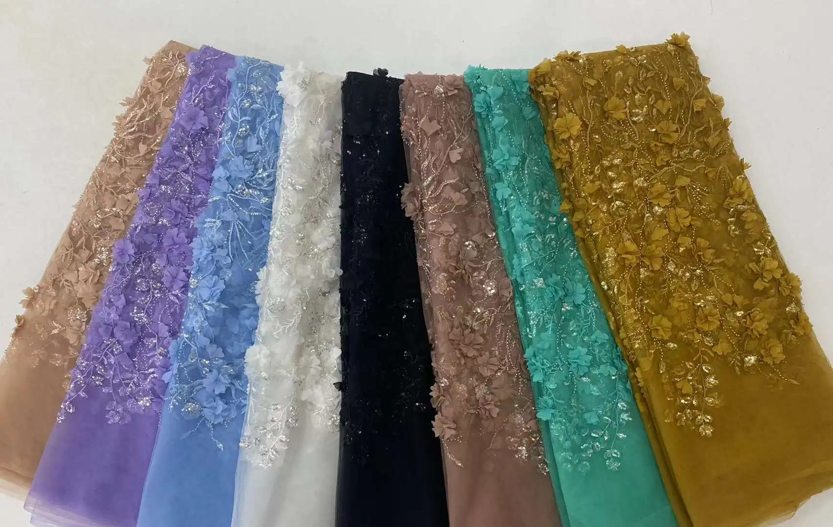 Tule Nigerian Lace Fabrics for Bridal, Flores de renda 3D, Mais recente festa francesa africana, 5 jardas, 2023 estilos