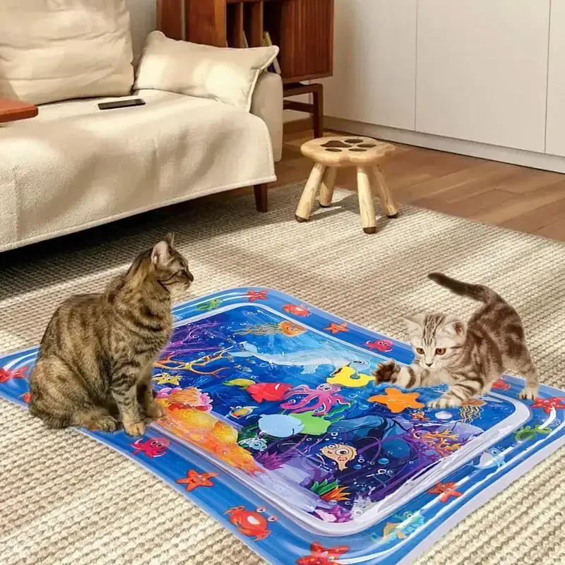 Pet Water Sensory Mat Filled with Scratch Resistant Pad Toy Summer Doghouse Cat House Ocean Flap Pad Thickened Scratch Resistant image 3