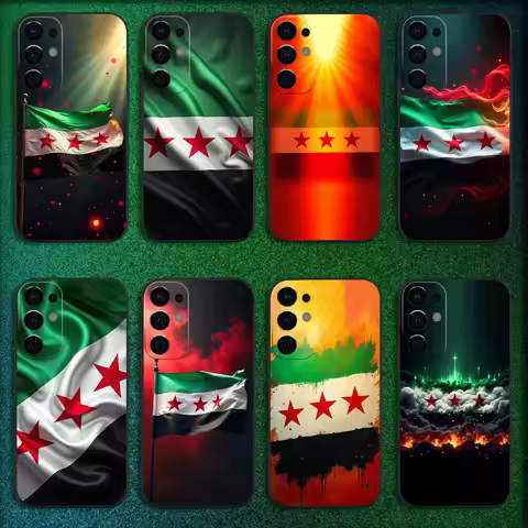 Syria Syrian Revolution Flag Phone Case For Samsung S25,S24,S21,S22,S23,S30,Ultra,S20,Plus,Fe,Lite,Note,10,9,5G Black Cover