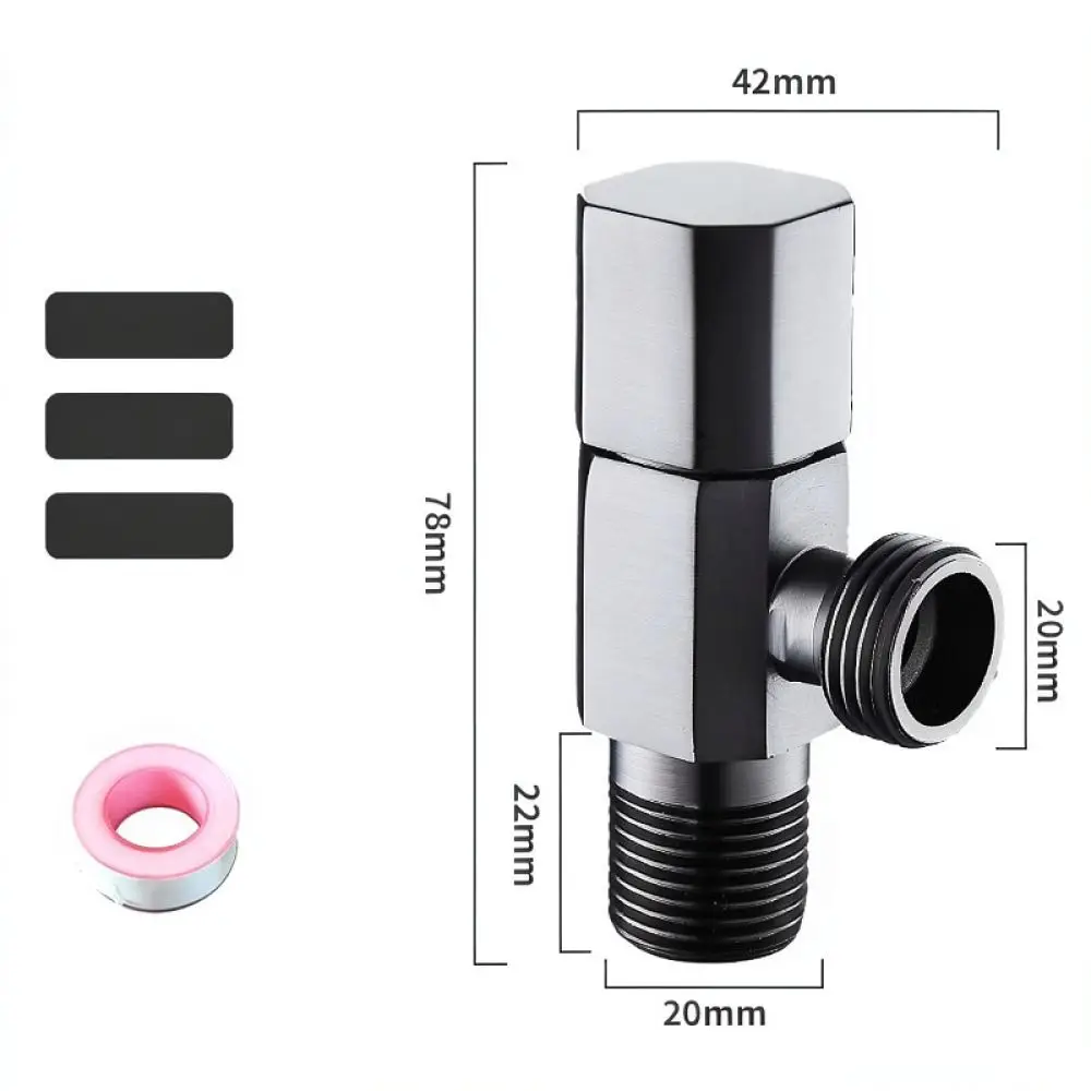Modern Gunmetal Gray Corner Valve Copper Water Stop Valve G1 2 Thread For Kitchen Sink Toilet Water Heater Supply