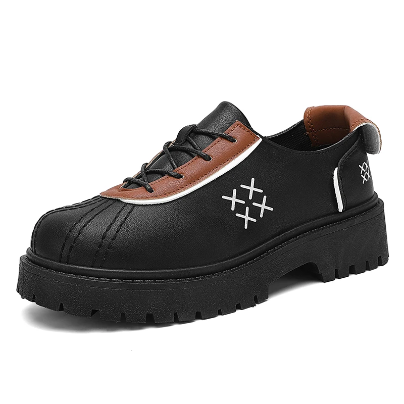 Modern round toe men formal shoes flat casual business footwear lightweight comfortable for office life and daily travel