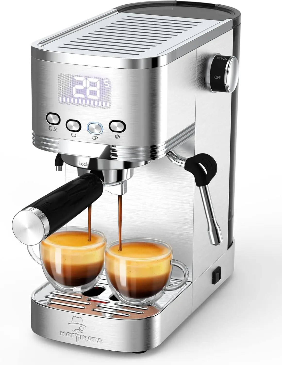 Machine, 20 Espresso Maker with Hot Water Pipe and Commercial Steamer for Americano, Latte and Cappuccino