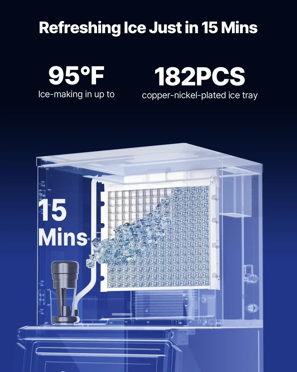 Commercial Ice Maker Machine - Head, 450 Lbs/Day Stainless Steel Ice Machine with Scheduled Ice-Making, Self-Cleaning, Adjustabl