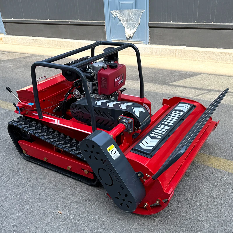 Tosaerba robot telecomandato con cingoli in gomma per l'agricoltura personalizzata CE EPA Tagliatrice per erba per tutti i terreni