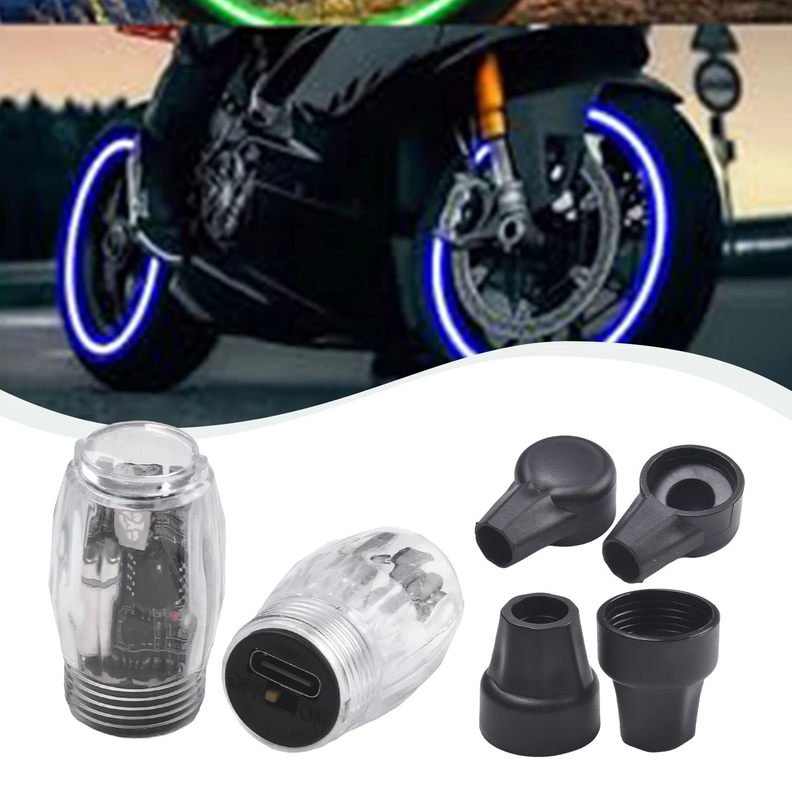 

2/4PCS LED Lights Neon Wheel Tire Tyre Valve Dust Cap Light Car Motorcycle Bike Neon Bicycle Spoke Lights Bicycle Wheel Lights