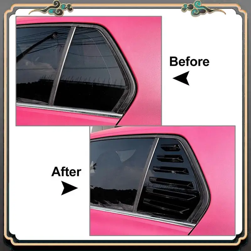 

Bright Black Rear Side Vent Quarter Window Louver Shutter Cover Trim Parts For Golf MK8 2020 2021 2023