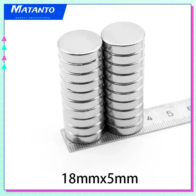 

5/10/20PCS 18x5mm Circular Powerful Neodymium Magnet N35 Magnetic Sheet Super Strong Fridge Magnets 18*5mm Fishing Magnet