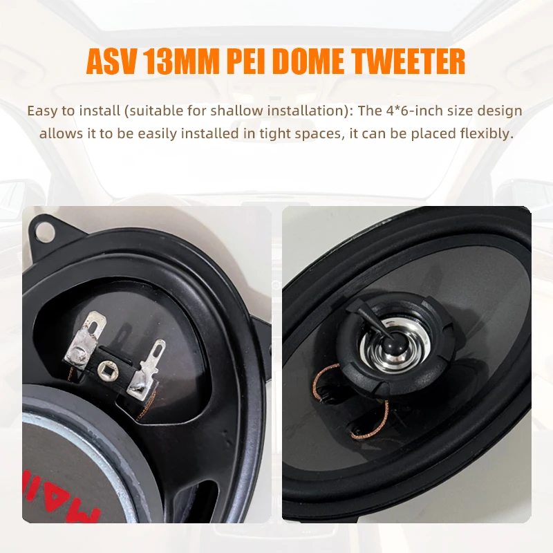150W 4x6 Inch Car Speakers 2-Way Coaxial Full Frequency for Car Stereophonic Sound, Thin Design Speaker Bus Audio Sytem Upgrade