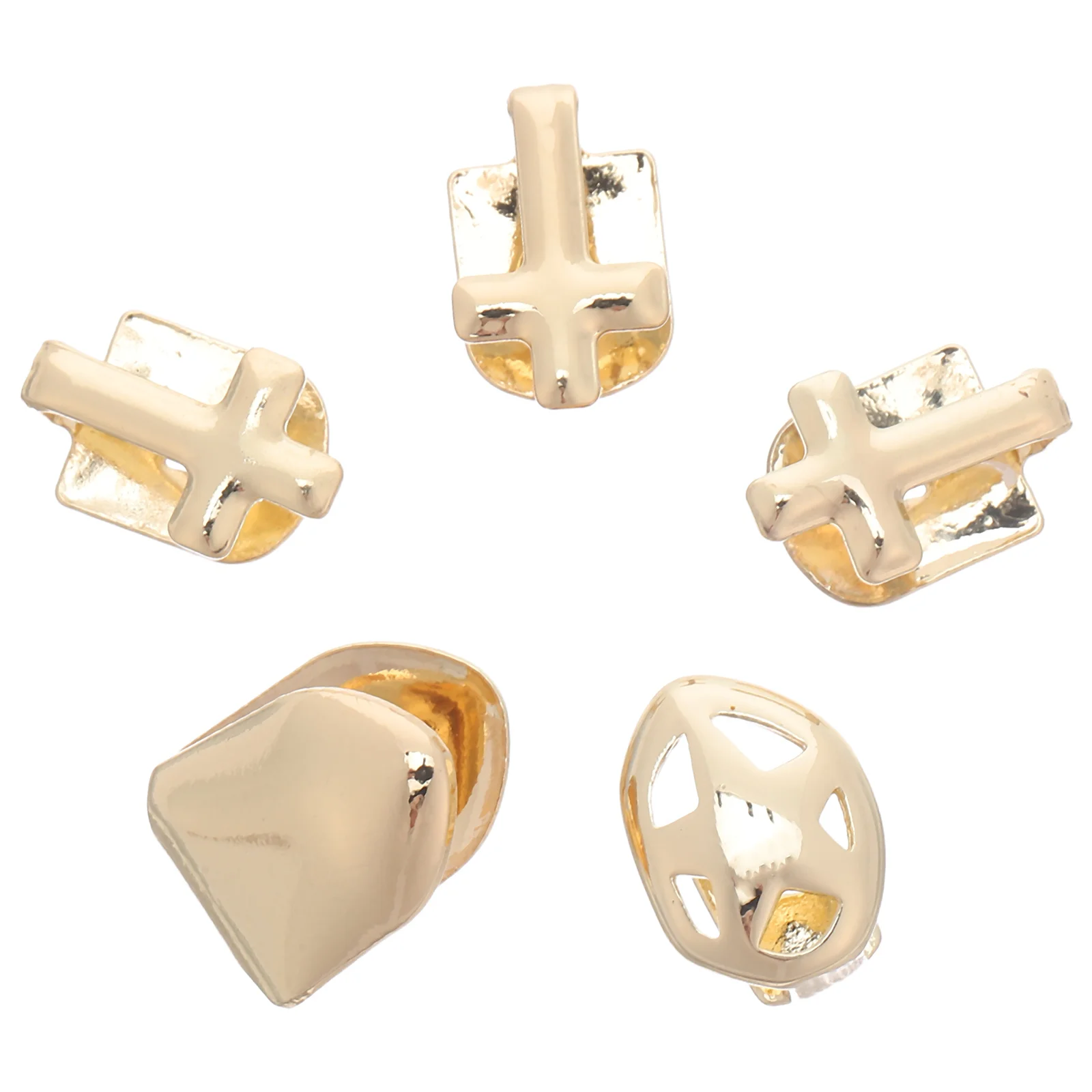 

Hip Hop Cross Tooth Grills Copper Material Comfortable Fit for Halloween Rapper Costume Party Jewelry Accessories