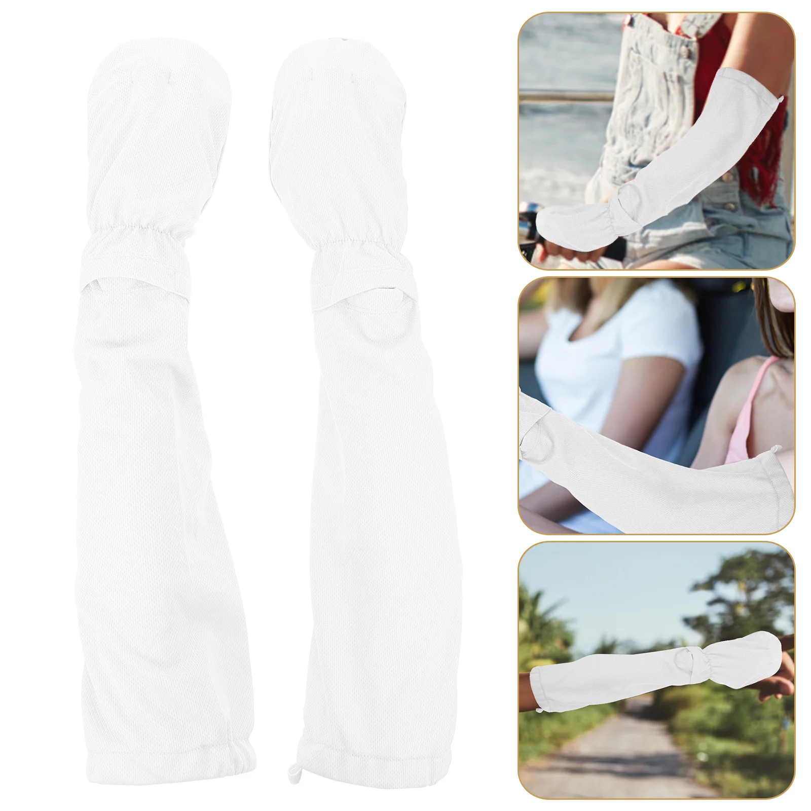

Sun Protection Ice Sleeve 1 Pair Polyester UV Protective Arm Sleeves for Women Cooling Breathable Driving Cycling Summer