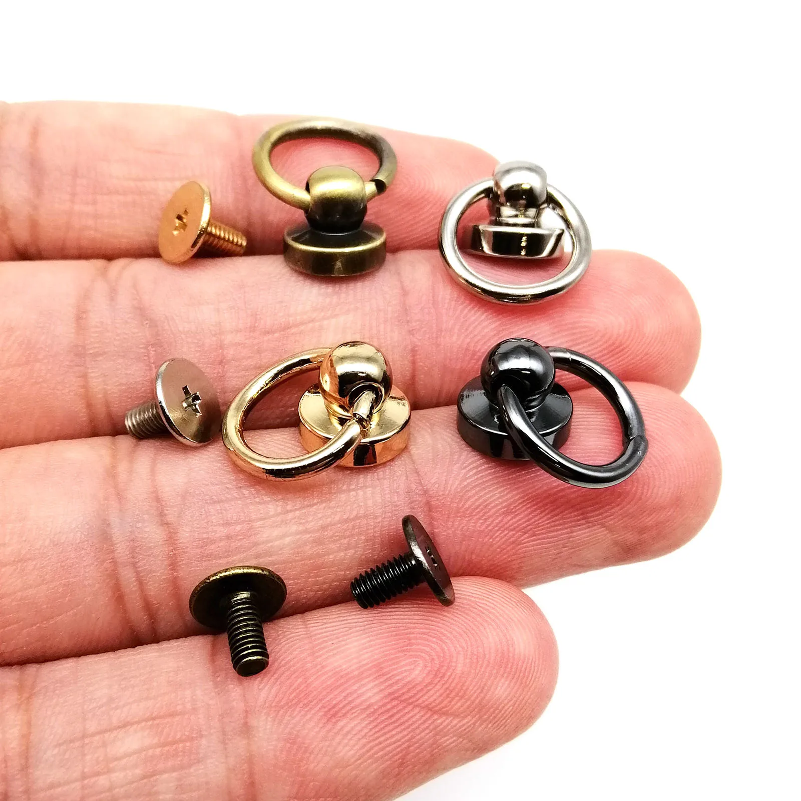 10 قطعة عالية الجودة الصلبة صمام كرة نحاسية مسمار برغي شيكاغو برغي عودة برشام مسمار مع O حلقة للجلود حزام حقيبة جراب هاتف لتقوم بها بنفسك #3