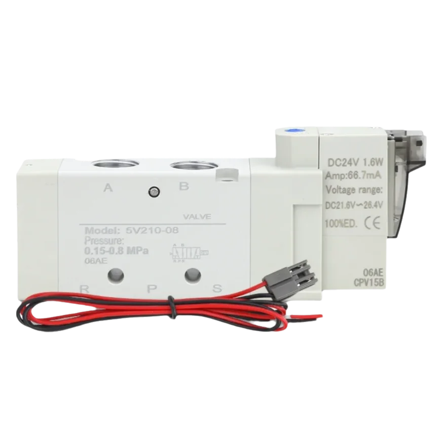 5v210-08 pneumatic solenoid valve DC24V control valve 12V directional control valve 5V110-06 two-position five-way AC220V