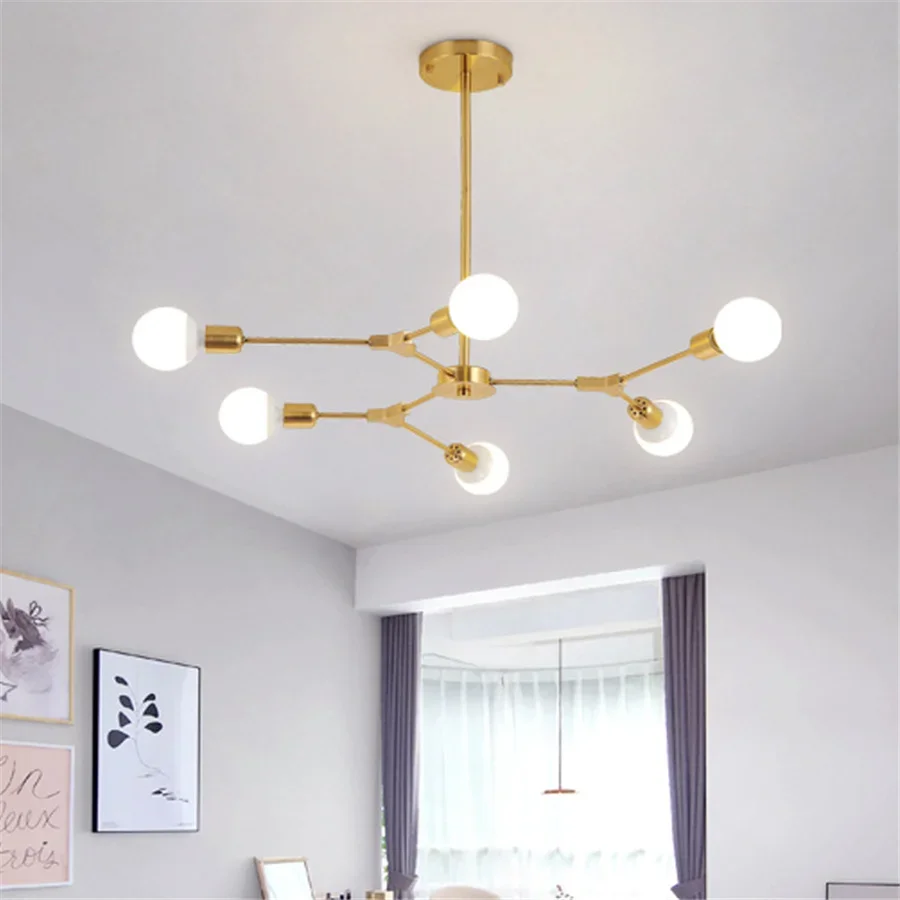 Tirvose 3/6/9 Heads E27 Modern Chandelier Rotatable LED Tree Branch Ceiling Pendant Lamp for Bedroom Kitchen Living Dining Decor