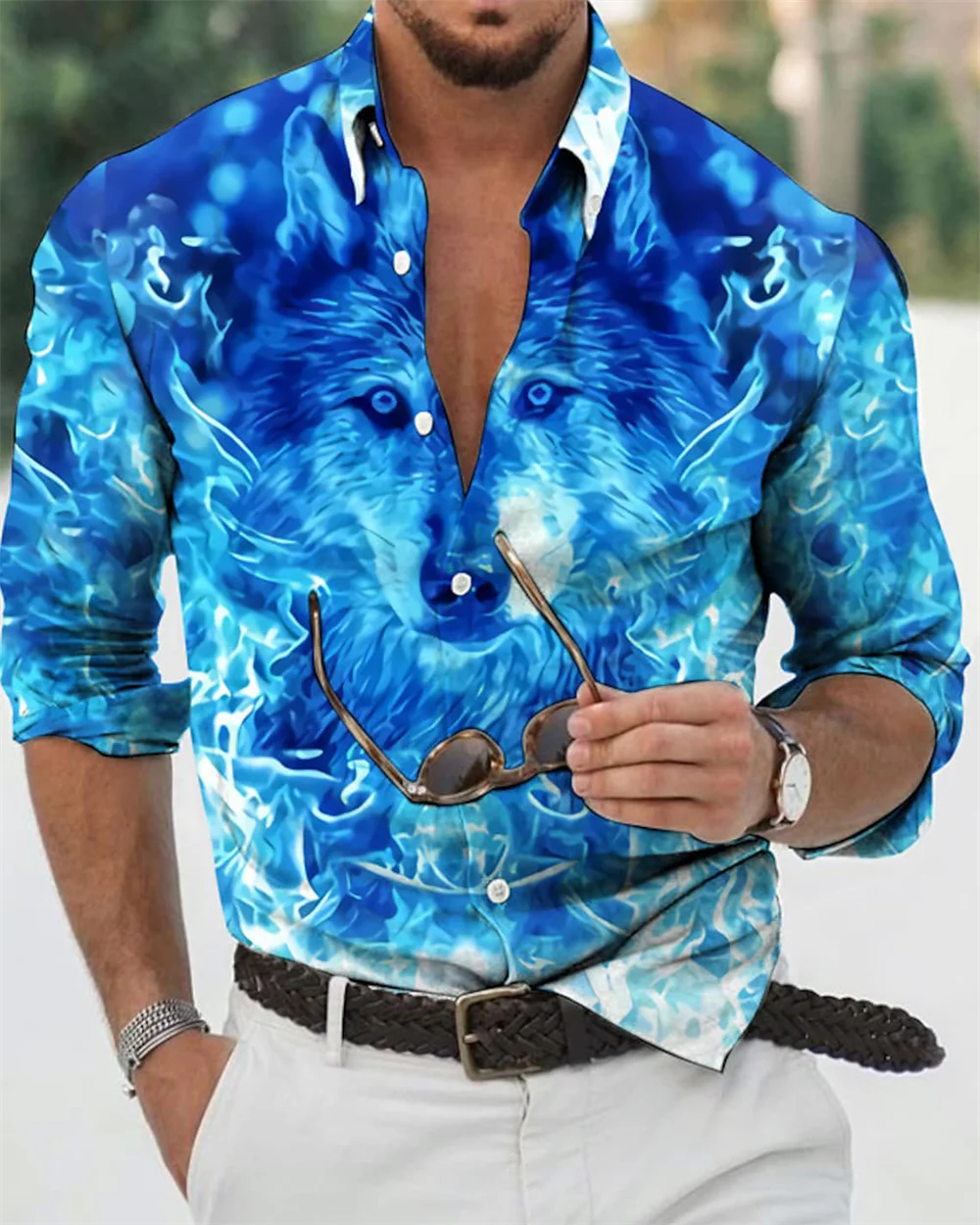 Novas festas moda social dos homens botões Camisa casual designer imprime top de manga comprida lapela dos homens de roupas masculinas 2023