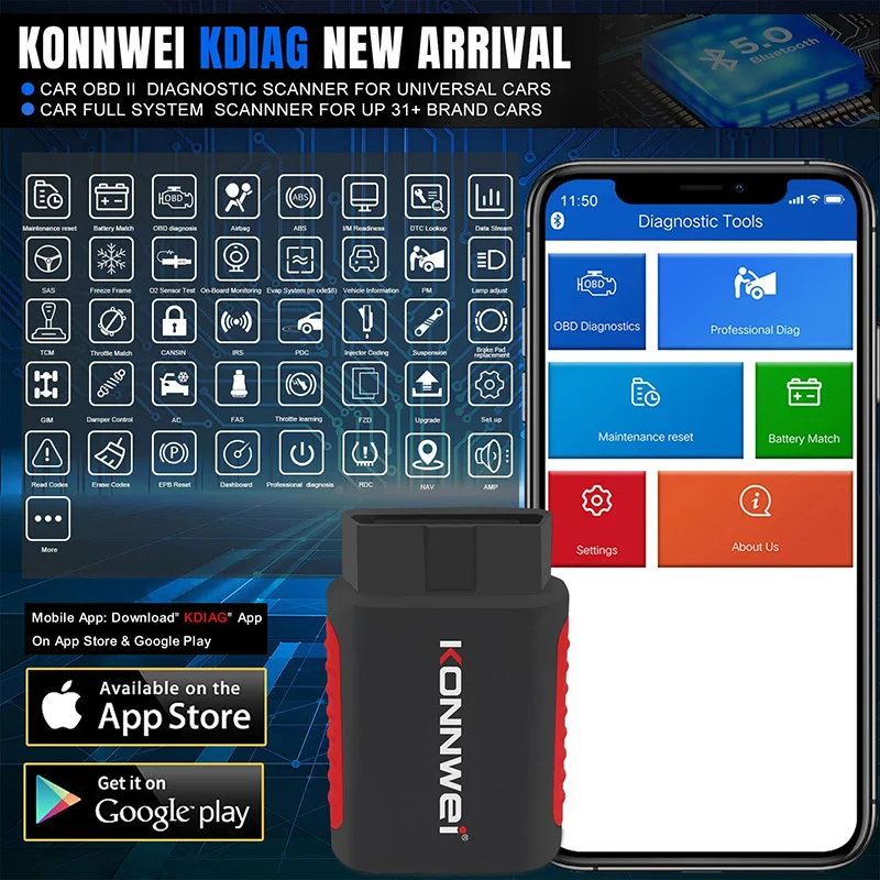 2026 KONNWEI KDIAG 풀 시스템 자동차 스캐너 리셋 SAS EPB 서비스 ECU 프로그래머 OBD OBD2 자동차 진단 도구 pk Thinkdiag MINI
