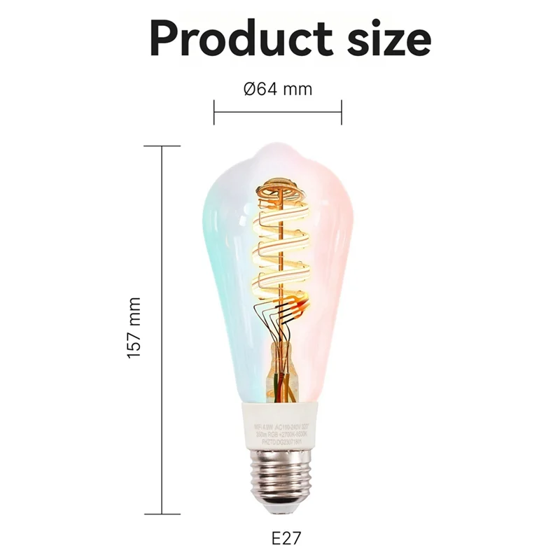 -MEOF Tuya Smart Wifi LED Bulbs RGB 16 Million Colors, Dimmable 2700K-6500K Compatible With Alexa/Google Home #5