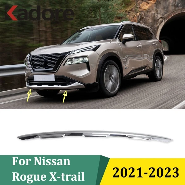 

For Nissan Rogue X-trail 2021-2023 Front Lower Bumper Grille Protector Strip Body Kit Diffuser Splitter Trim Car Accessories