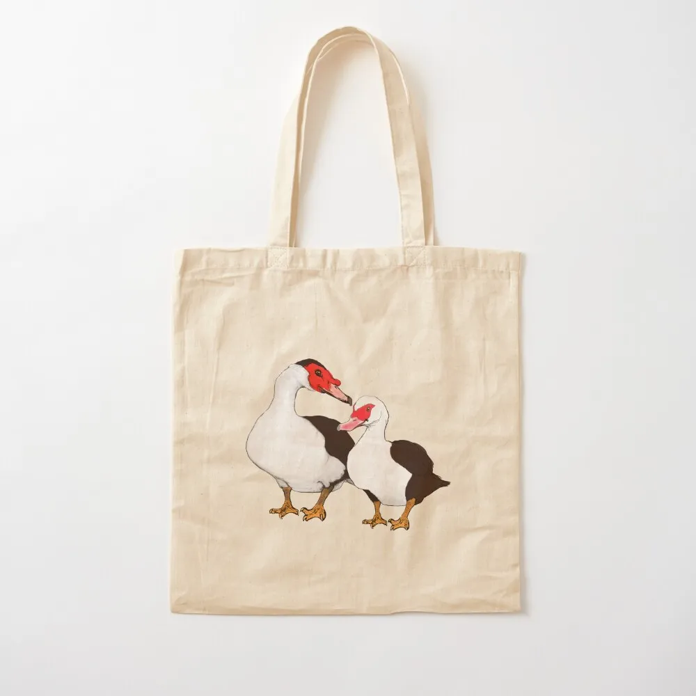 

A pair of Muscovy Ducks Tote Bag tote screen custom Canvas