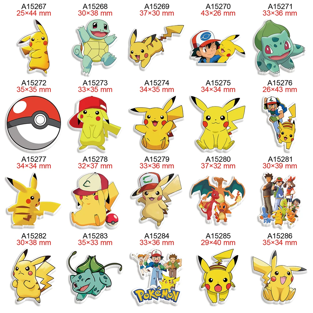 Pokemon Japanese Cartoon Planar Resin Flatback for DIY Hairbow Accessories Decoration Craft Decoration 30pcs