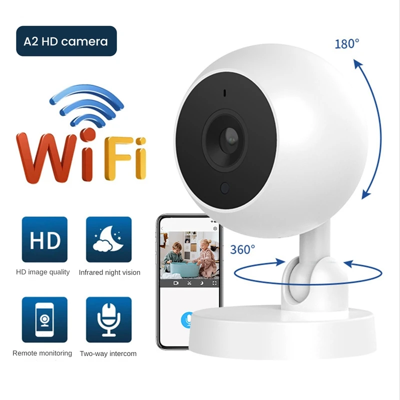 Wifi HD Voice Recorder Motion Detection Indoor Home Surveillance Camcorders 2-Way Audio Remote Monitoring Baby Monitor