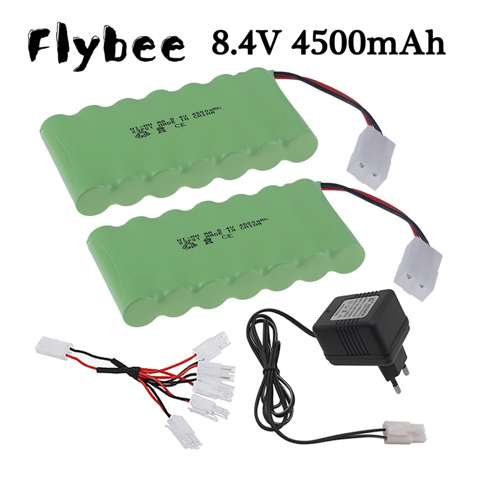 Batterie NiMH 8,4 V 4500 MAh – 7 Cellules, Connecteur Tamiya, Pour RC 1/8 1/10