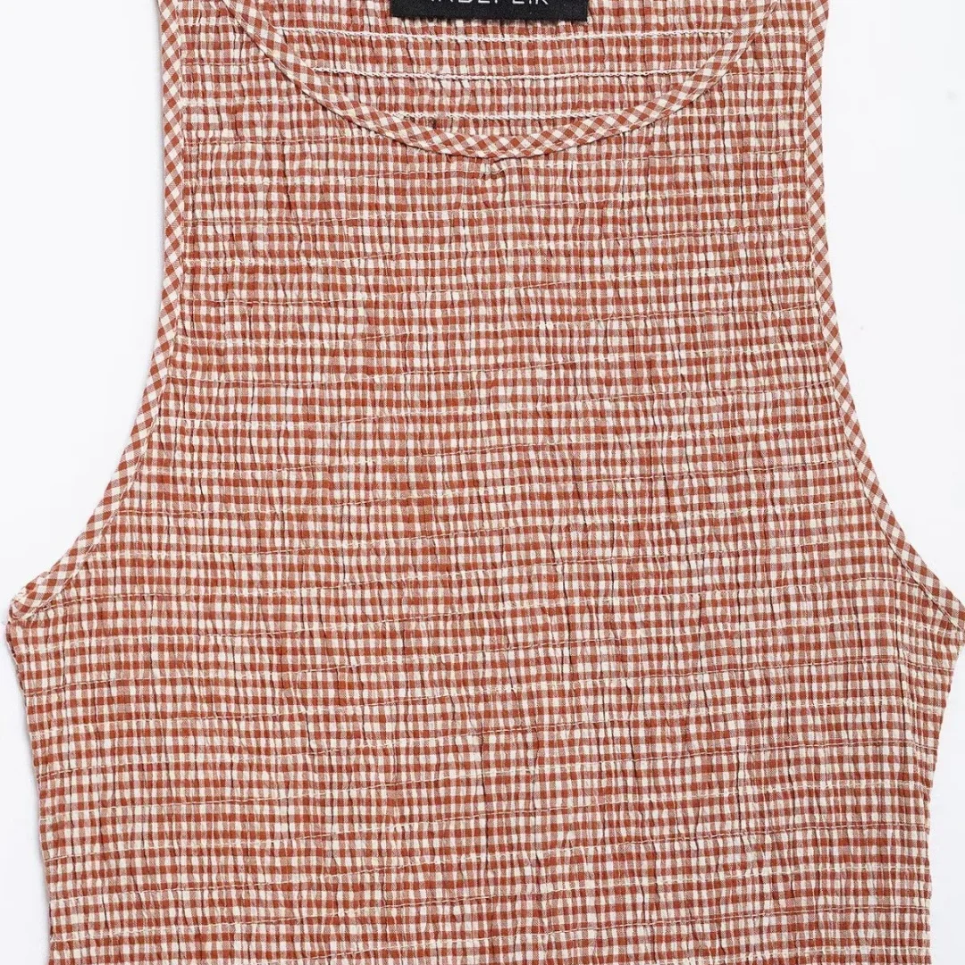 2025 novedad de verano vestido de mujer a la moda a cuadros plisado sin mangas cuello redondo Midi chaleco vestidos francés Chic ropa de noche femenina