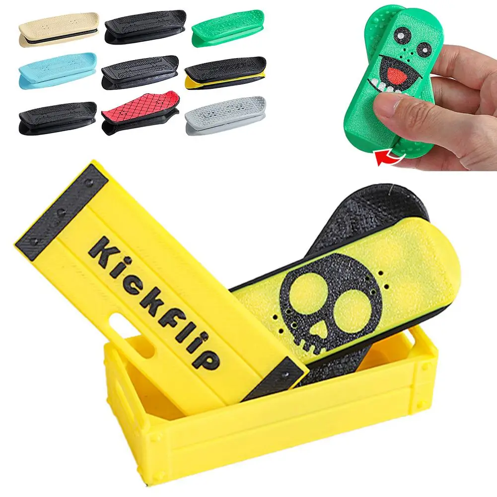 Mini Fingerboard 3D Printed Pocket-Sized Fingertips Surfboard Magnetic Mini Fingerboard for Men Women Boys Girls Youth Teens