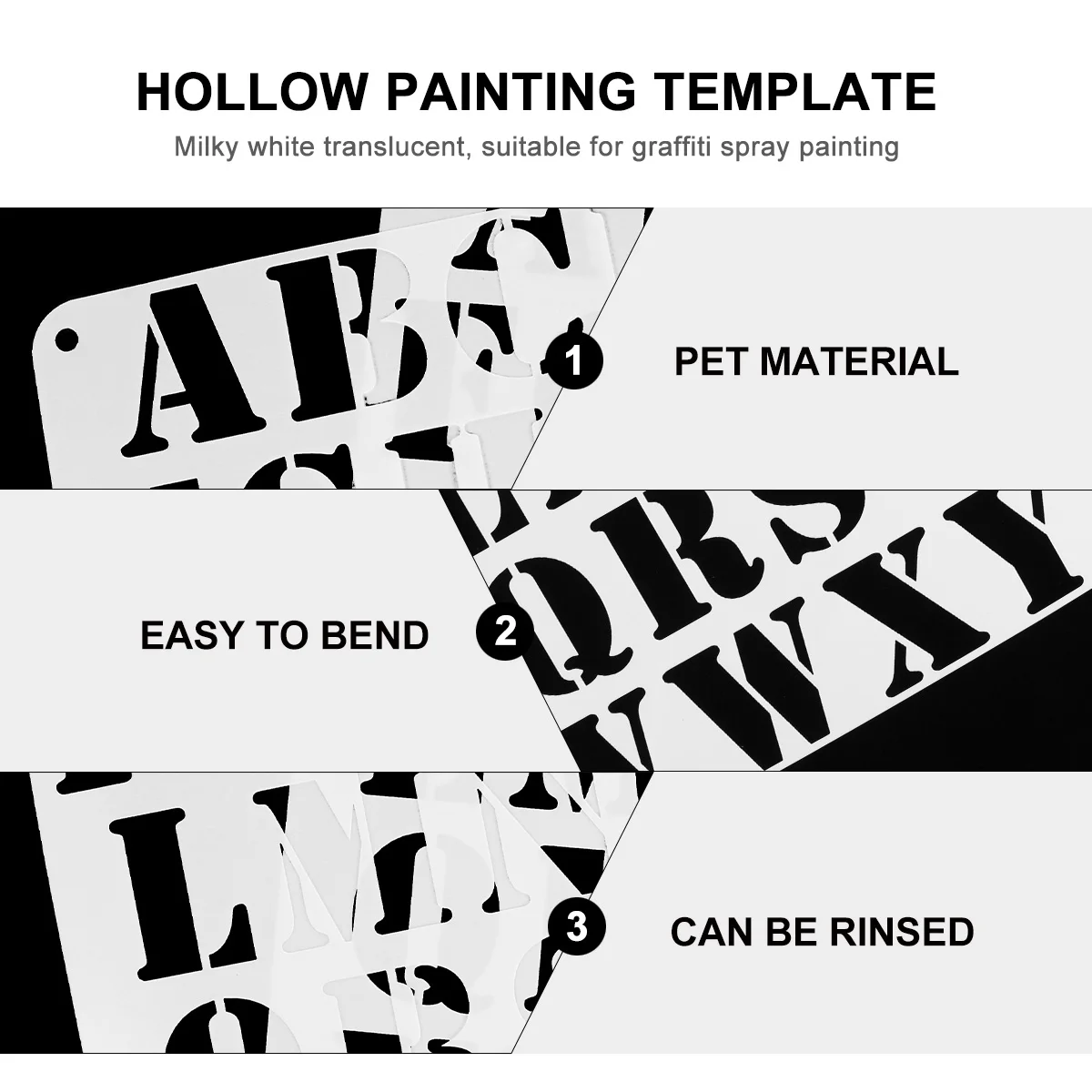 

Stencil Craft Reusable Alphabet Painting Template Stencils for Drawing White The Pet Letter