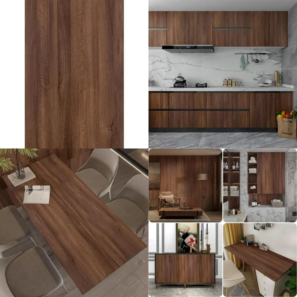 ورق اتصال من خشب الجوز - فينيل ذاتي اللصق قابل للإزالة للديكور الداخلي ذو المظهر الخشبي