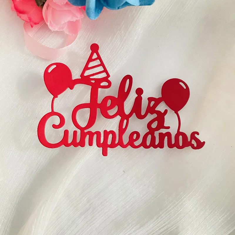 new spanish feliz cumpleanos decoration die Metal Cutting Dies DIY Scrapbook Paper Cards Embossing Craft Die Cut handmade craf
