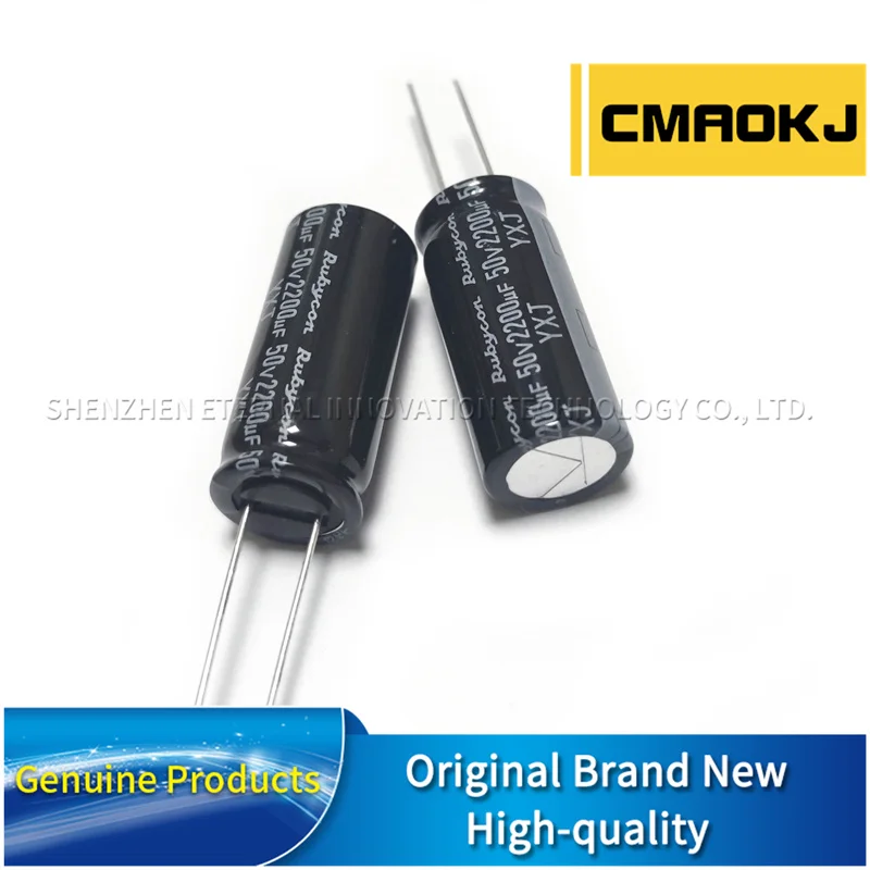 

5PCS 50V2200UF YXJ 16X35.5mm RUBYCON Original New Aluminum Electrolytic Capacitor 50YXJ2200M Long Life Low Impedance