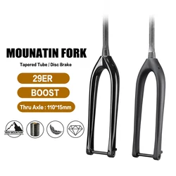 Rigid Fork MTB 29 Mountain Bike Fork Boost 110*15mm  Bicycle Accessories Max Wheels Size 29er*3 Inch Carbon Bike Front Fork