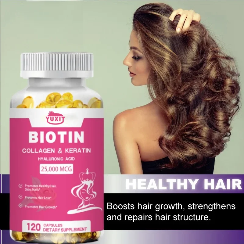 Proteína de súper colágeno, que contiene vitamina C y biotina, suplementos para la piel, el cabello y las uñas, que contiene antioxidantes, 120 cápsulas