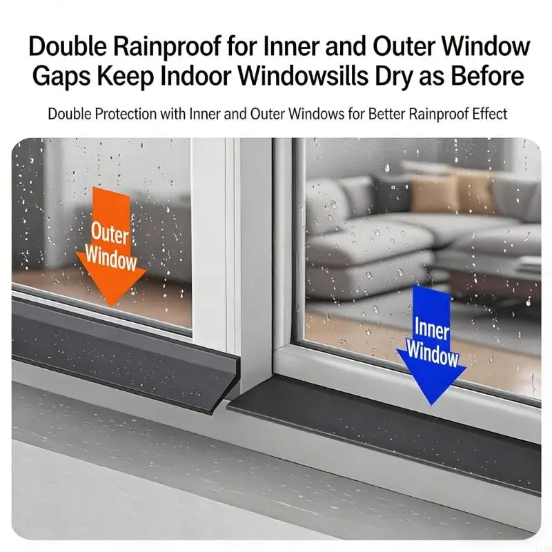  Adhesive Rubber Window border Cover 5 M Length Stops Liquid From Entering Your House