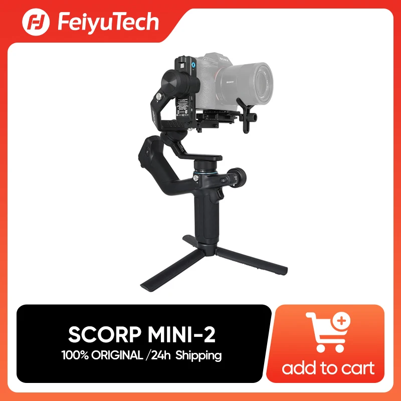 FeiyuTech SCORP Mini-2 All-in-One 3-Axis Handheld Gimbal Stabilizer for Sony A7III GoPro 12 iPhone 15 Pro Samsung S24 AI Tracker