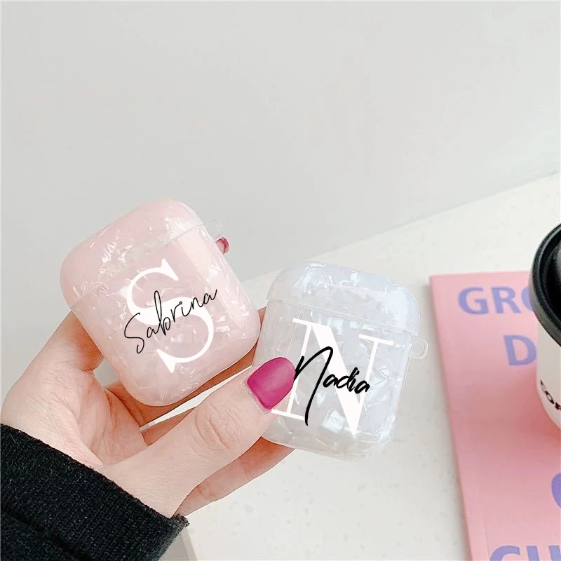 Custom Name Glitter Fall Für Airpods 1 2 Pro 3 Wireless Bluetooth Headset Schutzhülle Personalisierte Buchstaben Luxus Silikon Abdeckung