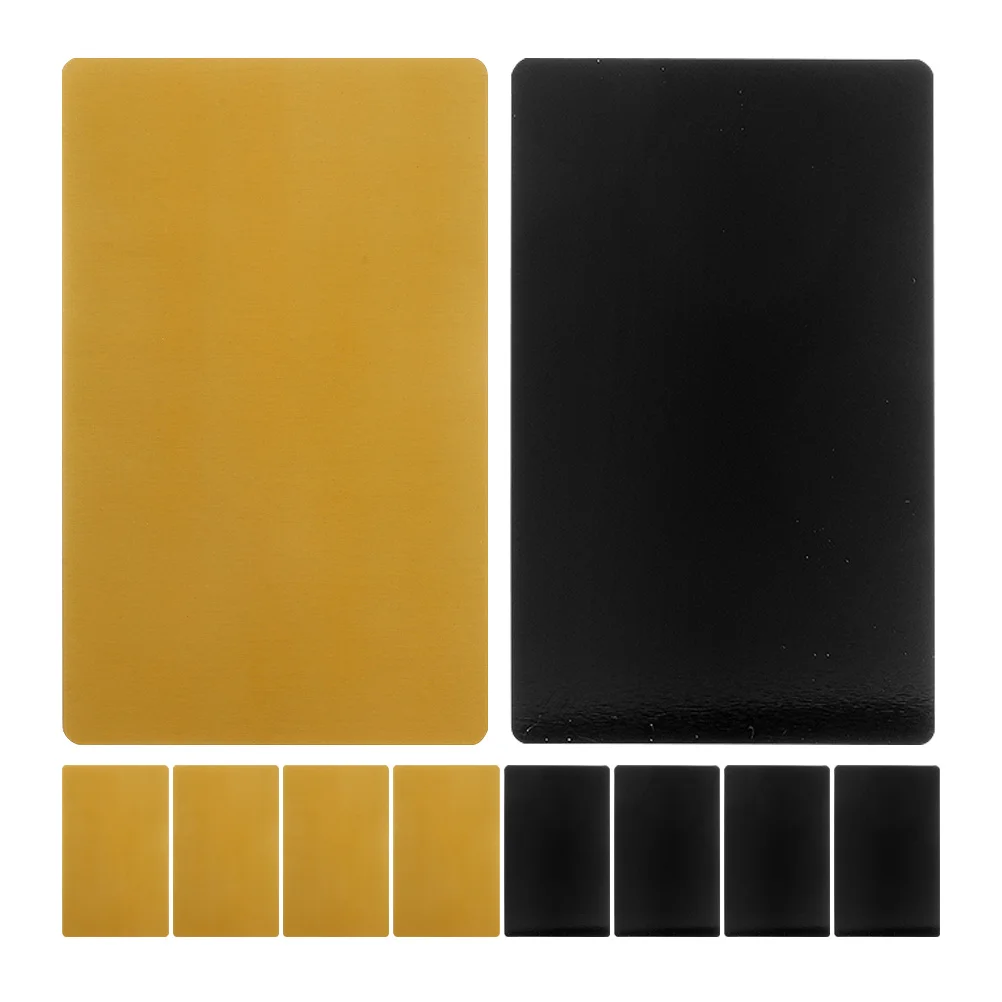 บัตรธุรกิจอะลูมิเนียมเปล่า 10 ชิ้น หนา สำหรับสลักอเนกประสงค์ ป้ายชื่อ ป้ายติดโต๊ะ บัตรขนาดเล็ก บัตรธุรกิจอะลูมิเนียม