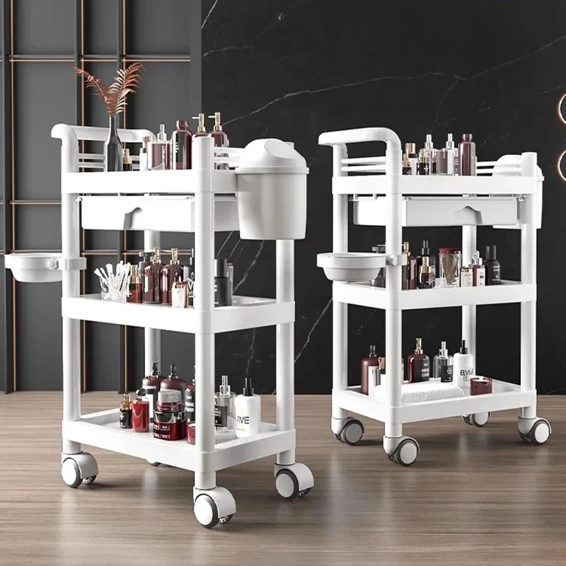 

Professional Household Trolley Salon Furniture Auxiliary Cart Wheels Beauty Eyelash Organizer Storage Manicure Troley Barber