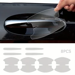 8Pcs TPU Car Door Bowl Anti-scratch Sticker Clear Door Bowl Handle Protection Sticker Paint Surface Film Car Accessories Decals