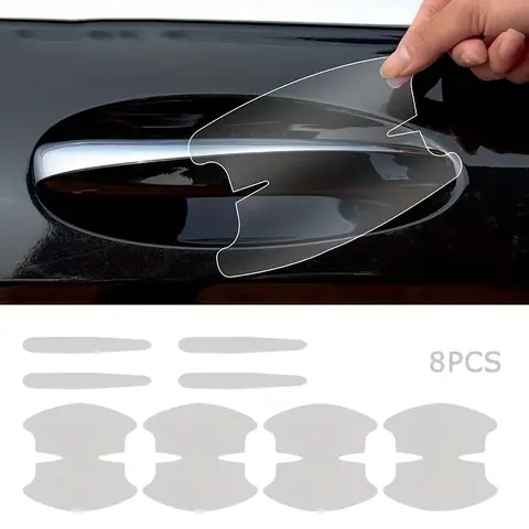 8Pcs TPU Car Door Bowl Anti-scratch Sticker Clear Door Bowl Handle Protection Sticker Paint Surface Film Car Accessories Decals