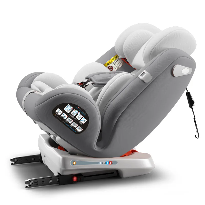 360 degree rotating child safety seat for car use easy to sit and recline chair for 0-12 year old baby and baby in car